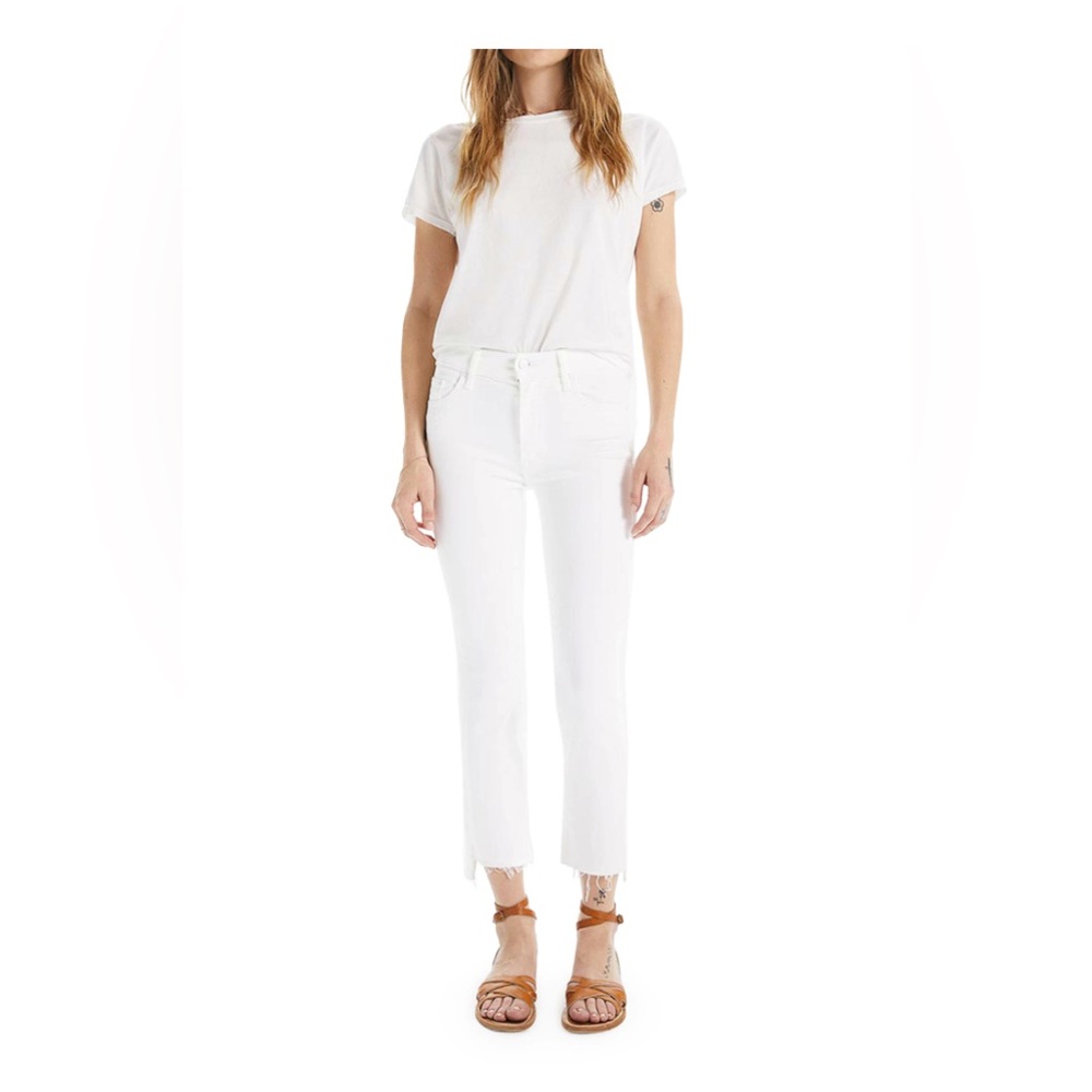 MOTHER White 
The Insider Crop Step Fray
Jeans sz29